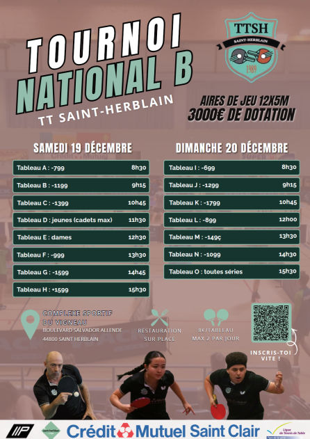 Tournois National B du TTSH