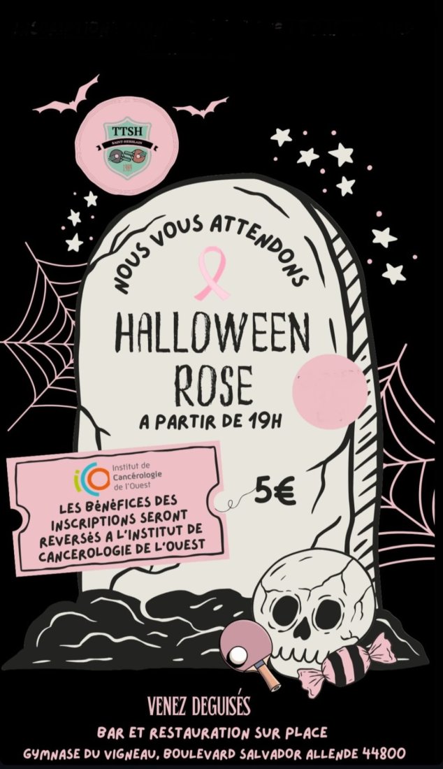Tournoi Halloween Rose Vendredi 23 octobre à 19h